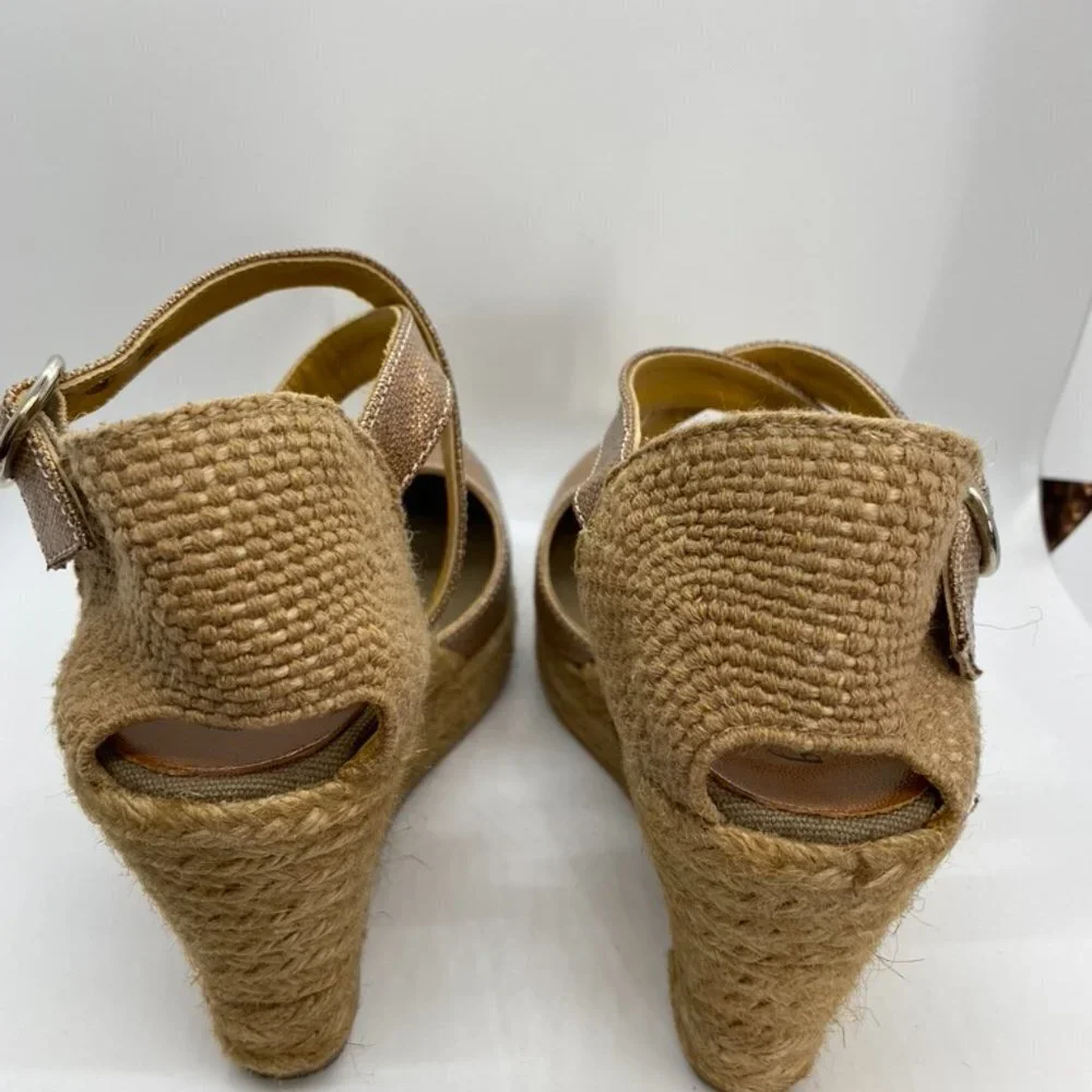 NIBBettye Muller copper canvas espadrille wedge 39